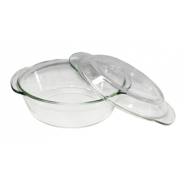 Glass Casserole Dish With Lid Round 2L