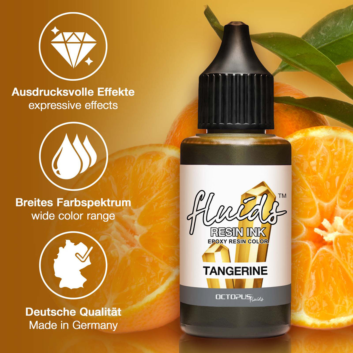 Octopus Fluids Resin Ink Tangerine Orange 30ml