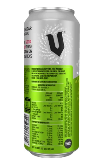 V Zero Sugar Original Guarana Energy Drink 500ml