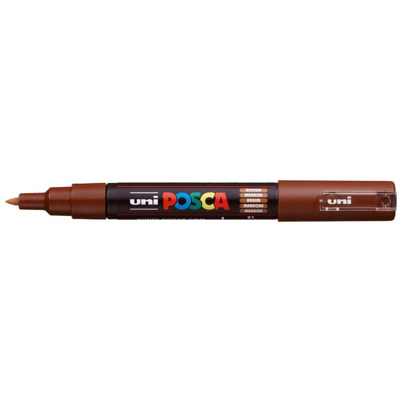 Uni Posca Marker 0.7mm Ultra-Fine Round Tip Brown PC-1M - Cafe Supply