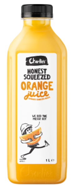 Charlie's Honest Squeezed Orange Juice 1l