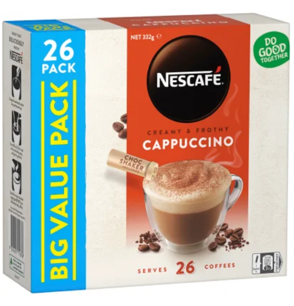 Nescafe Cappuccino Coffee Sachets Value Pack 26pk