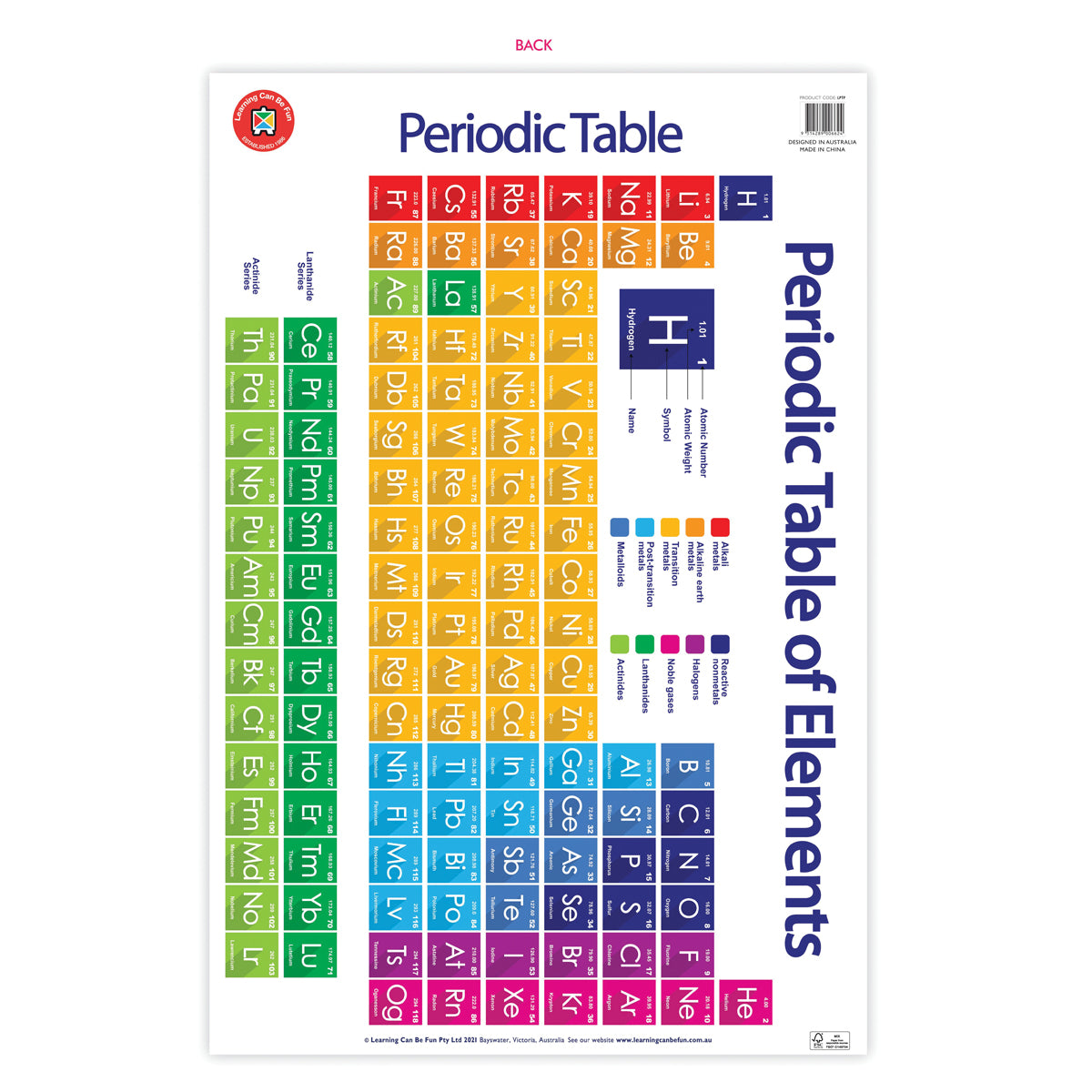 LCBF Wall Chart Periodic Table Poster