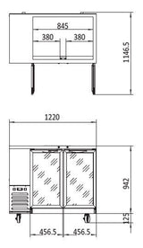 BACK BAR FRIDGE WITH GLASS DOOR MBB48G - Cafe Supply