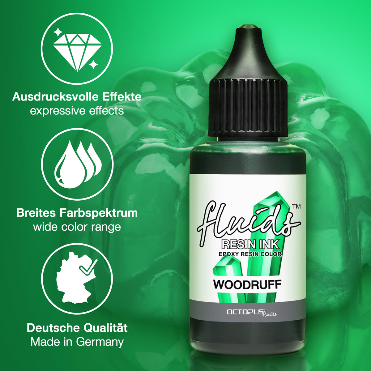 Octopus Fluids Resin Ink Woodruff Green 30ml