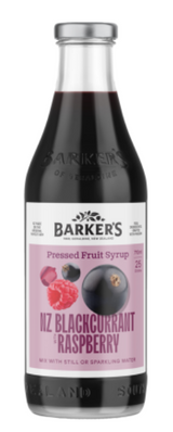 Barker's NZ Blackcurrant & Raspberry Pressed Fruit Syrup 710ml