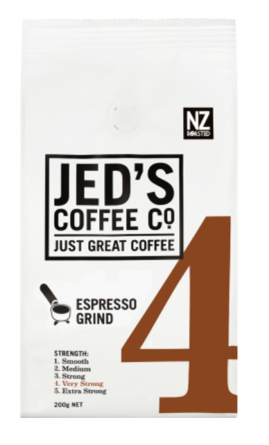 Jed's Coffee Co. #4 Very Strong Strength Espresso Grind Coffee 200g