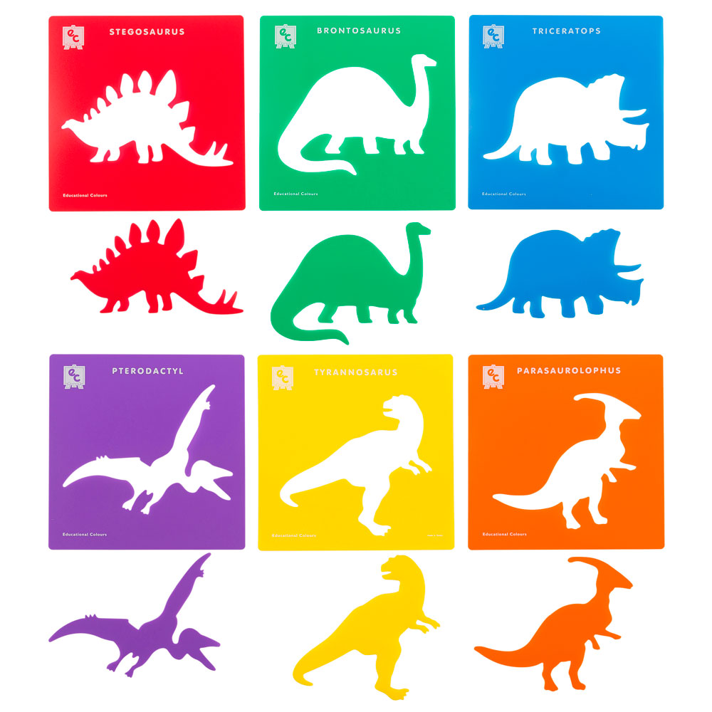 EC Stencil Dino Set Of 6