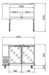 BACK BAR FRIDGE WITH GLASS DOOR MBB59G - Cafe Supply