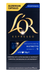 L'OR Espresso Decaffeinato Ristretto Intensity 9 Coffee Capsules 10pk