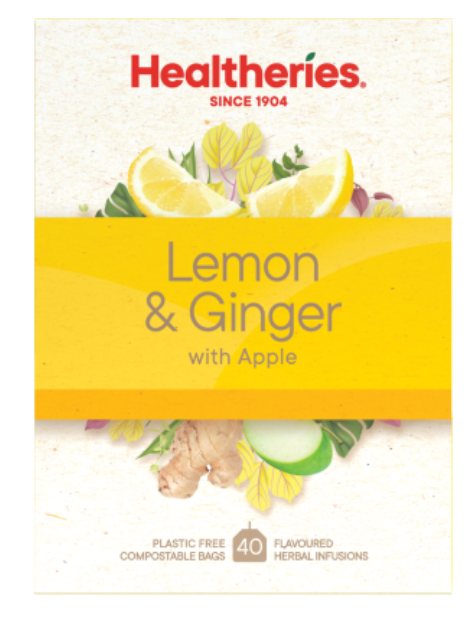 Healtheries Lemon & Ginger With Apple Tea Bags 40pk