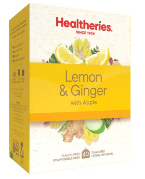 Healtheries Lemon & Ginger With Apple Tea Bags 40pk