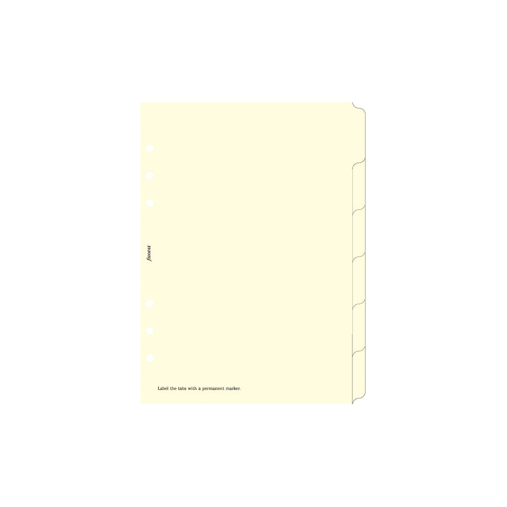 Filofax A5 Blank Index with Multi Coloured Labels Refill - Cafe Supply