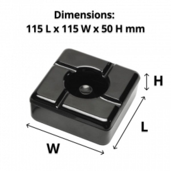 Windless Black Melamine Ashtray