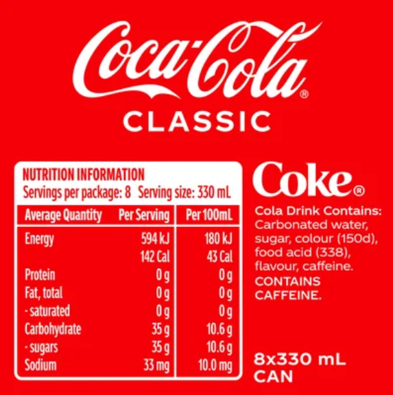 Coca-Cola Soft Drink Cans 8 x 330ml