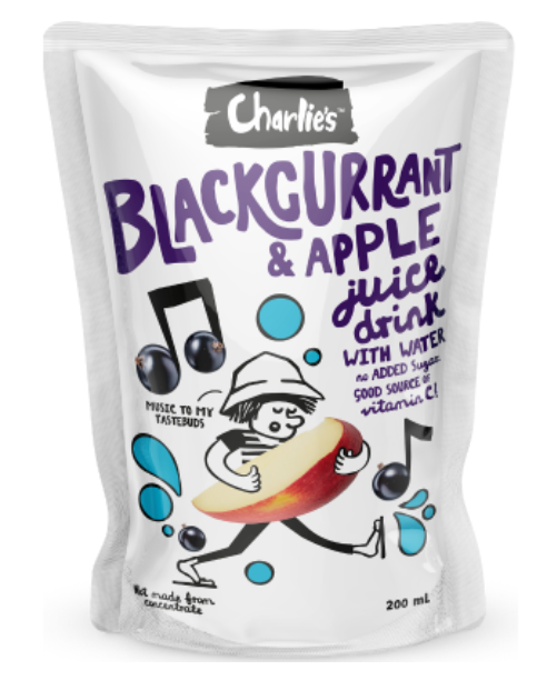 Charlie's Blackcurrant & Apple Juice Drink With Water 200ml