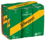 Schweppes Dry Ginger Ale Cans 6 x 250ml