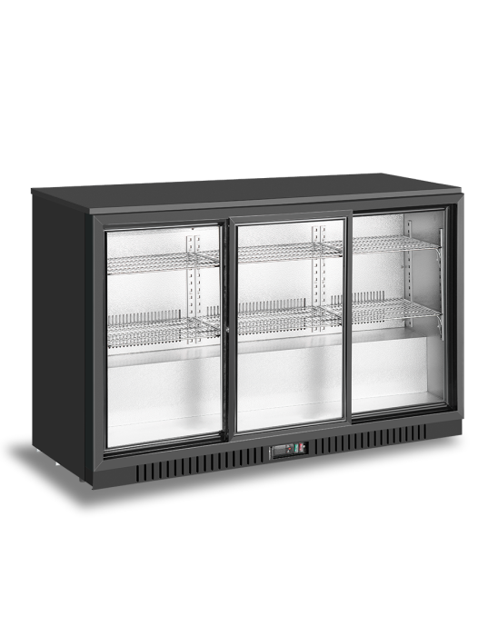 3 sliding doors back bar cooler