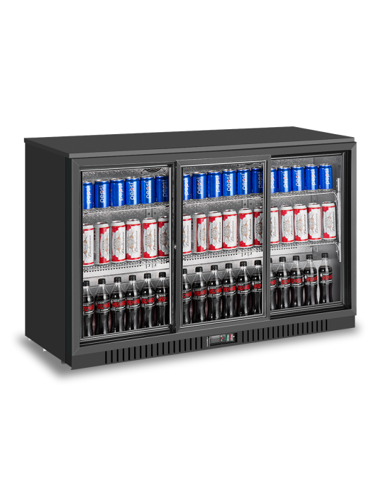 3 sliding doors back bar cooler