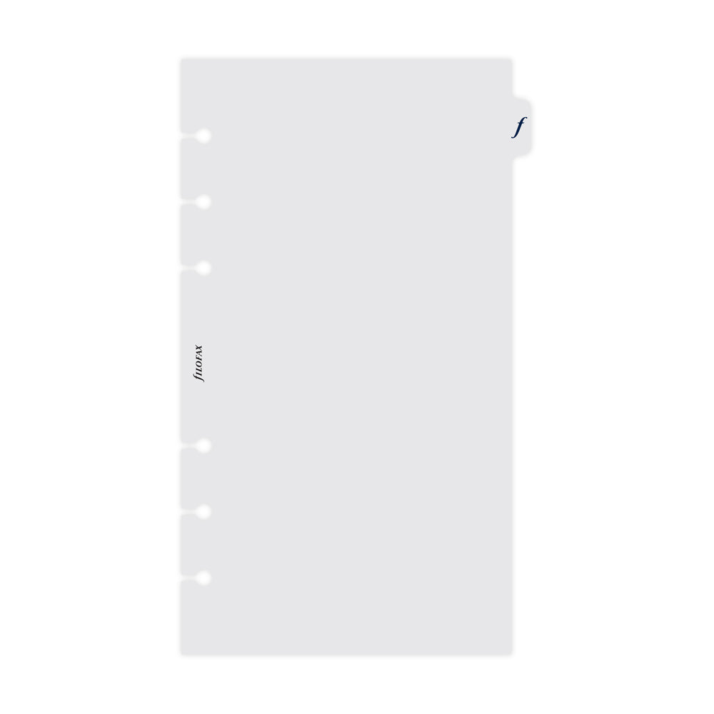 Filofax Personal Transparent Flyleaf with Tab Refill - Cafe Supply