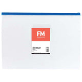 FM Data Wallet A4 Clear PVC With Zip Assorted