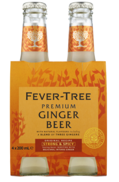 Fever-Tree Premium Ginger Beer Bottles 4 x 200ml