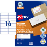 Avery Label J8162-50 Inkjet 16up 50 Sheets 99x34mm - Cafe Supply