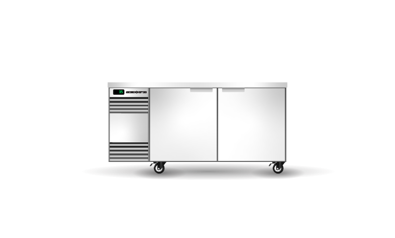 Skope BackBar 2 Solid Swing Door CounterLine Fridge