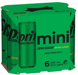 Sprite Zero Sugar Natural Flavour Soft Drink Cans 6 x 250ml