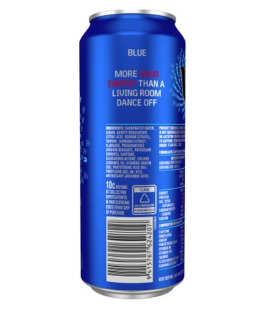 V Blue Guarana Energy Drink 500ml