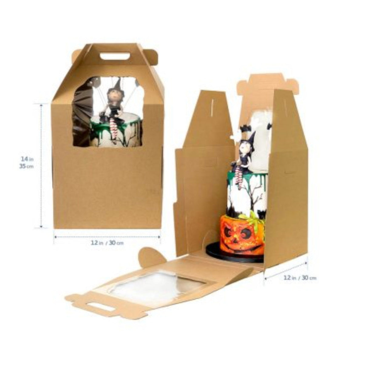 Heavy Duty Tall Cake Carry Box + Handle, 12x12x14(H)