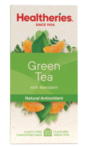 Healtheries Green Tea With Mandarin Tea Bags 20pk