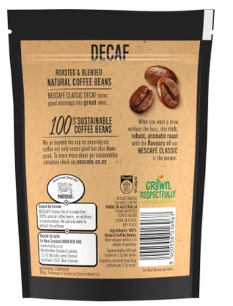 Nescafe Classic Decaf Coffee 100g