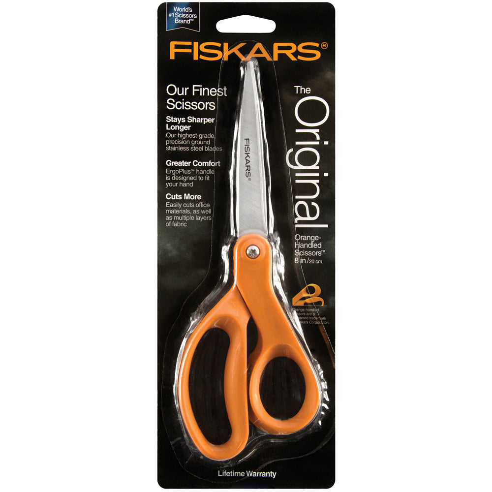 Fiskars Scissors 8" Orange Handle Straight