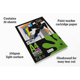 Artgecko Pro Marker Sketchpad A4 30 Sheets 250gsm White Paper - Cafe Supply