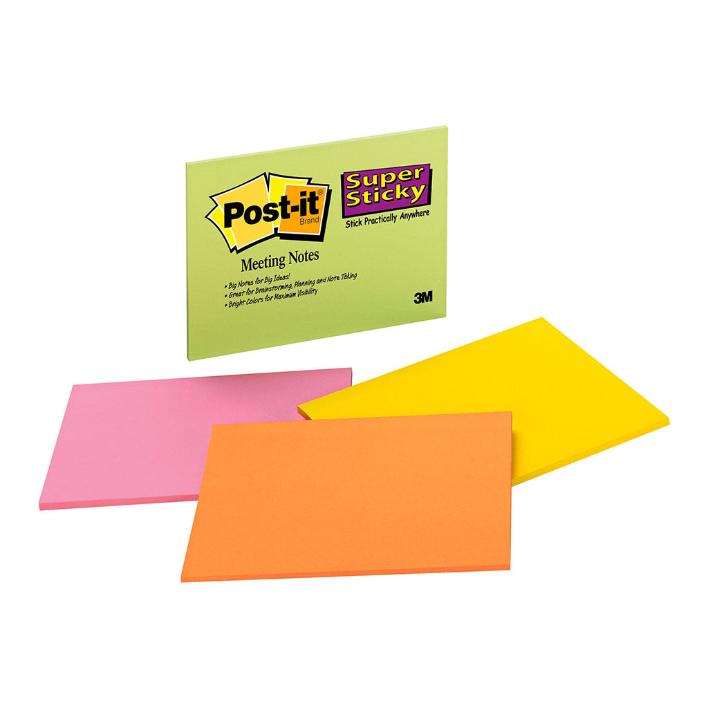 Post-it Super Sticky Lined Notes 660-SS 101x152mm Assorted 90sh