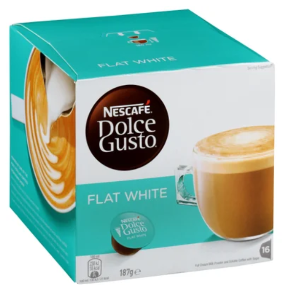 Nescafe Dolce Gusto Flat White Coffee Capsules 16pk