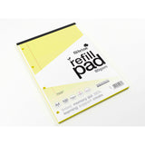 Silvine Tinted Refill Pad A4 8mm Lined with Margin 100 Pages Yellow - Cafe Supply