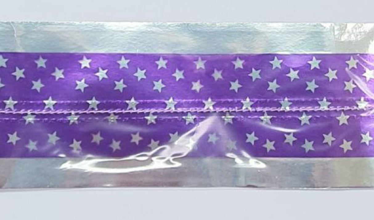 Cake Band Star Purple/Silver 63mm (1m)