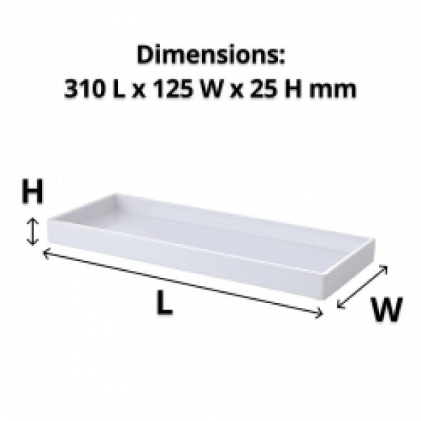 White Melamine Amenity Tray 310L x 125W