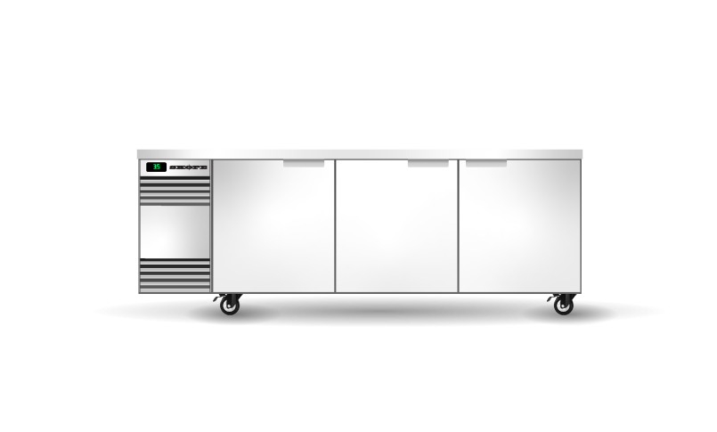 Skope BackBar 3 Solid Swing Door CounterLine Fridge