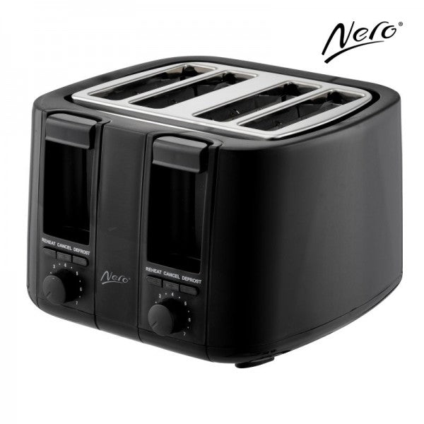 Nero Black Toaster 4 Slice 1500W Square