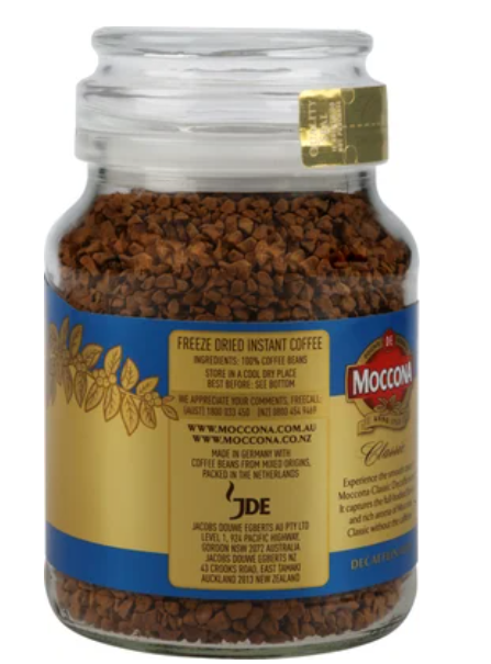 Moccona Classic Decaffeinated Instant Freeze Dried Coffee Jar 100g