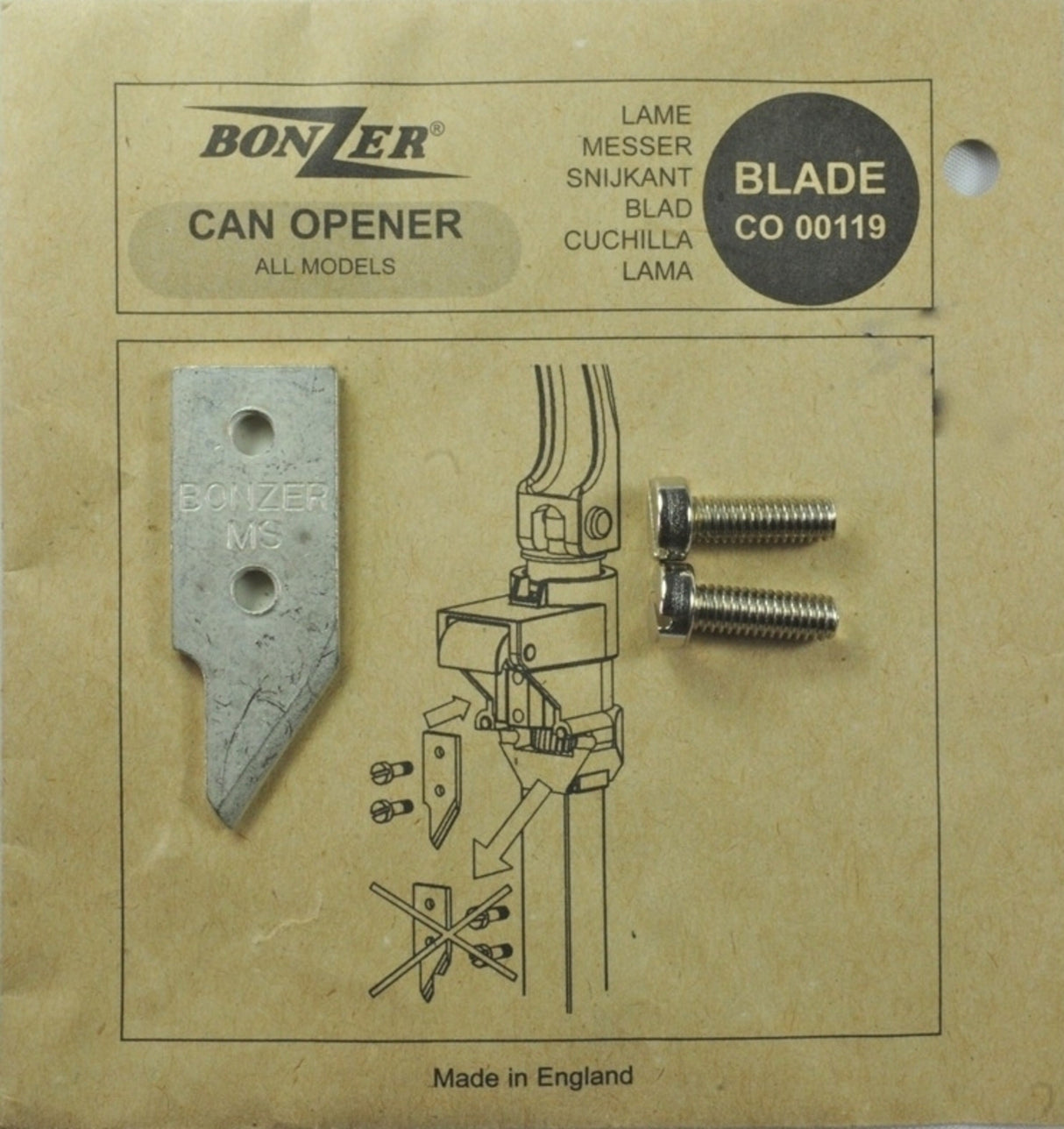 Bonzer Can Opener Blade (replacement part for can opener 4107)