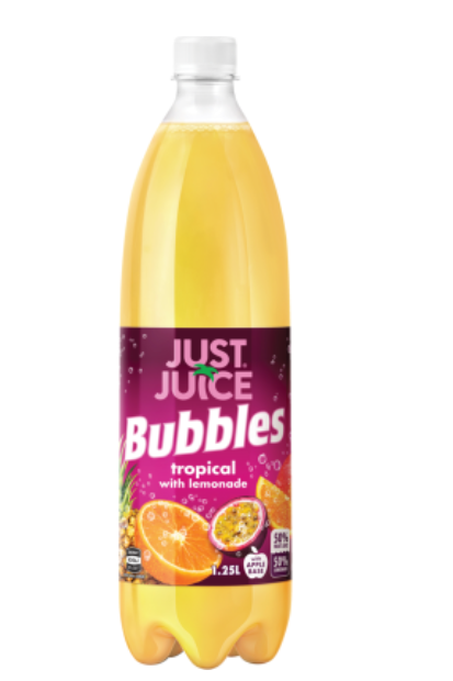 Just Juice Bubbles Tropical With Lemonade Soft Drink 1.25l