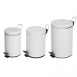 3L Round White Pedal Bin