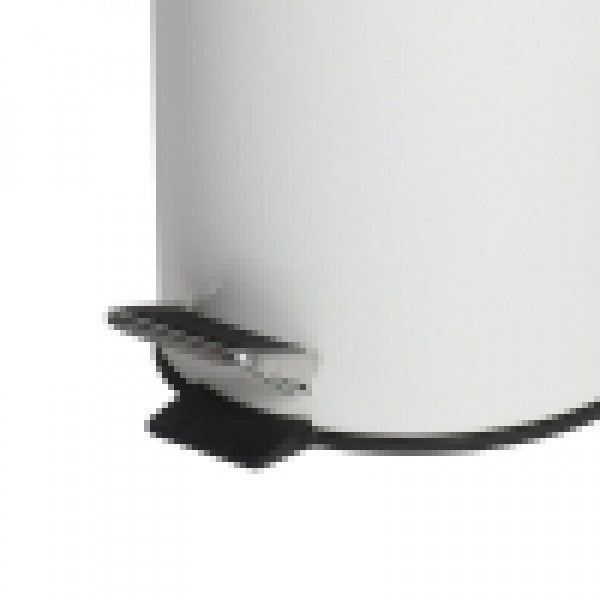 3L Round White Pedal Bin