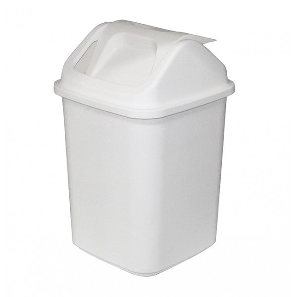 20L Rectangular White Swing Top Bin