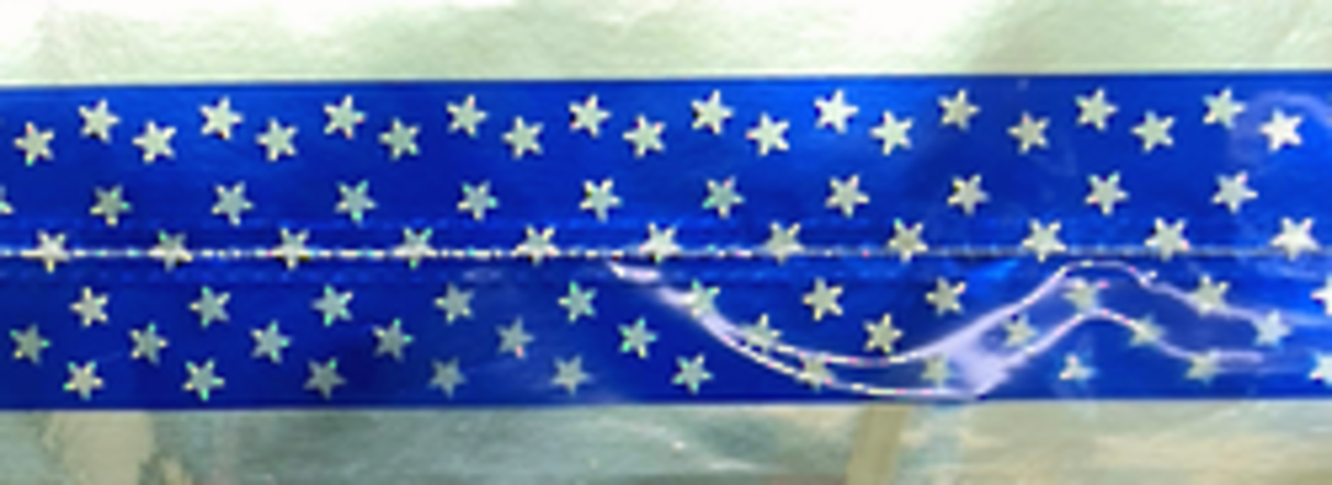 Cake Band Star Royal Blue/Silver 63mm(1m)