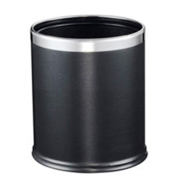 10L Round Leatherette Dual Bin - Black